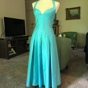 Vintage Thierry Mugler turquoise dress - s…